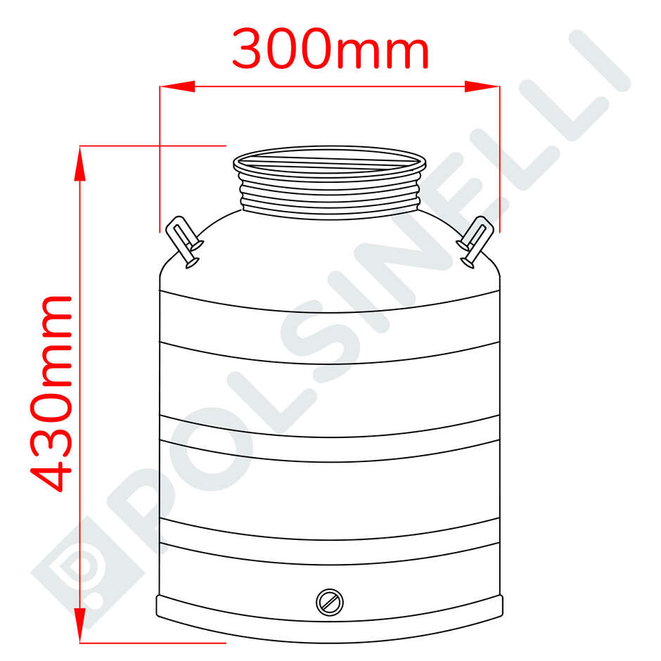 Edelstahlkanne mit glatter Boden 25 L