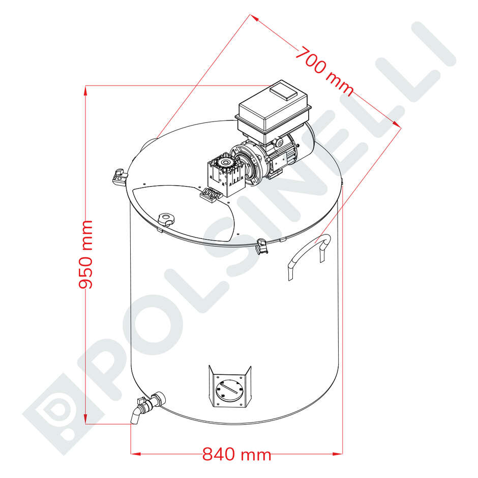 Edelstahlmotorisierte Kochkessel mit Inverter - 200 L