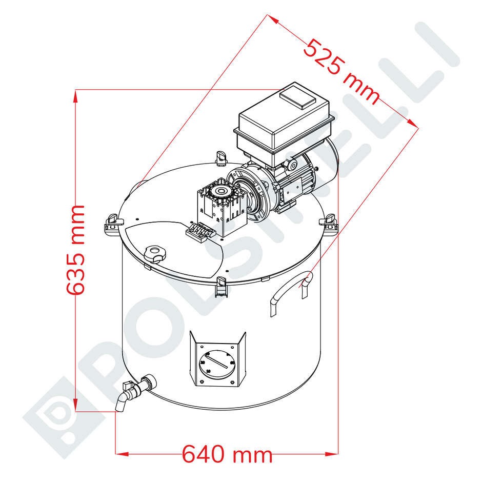 Edelstahlmotorisierte Kochkessel mit Inverter - 50 L