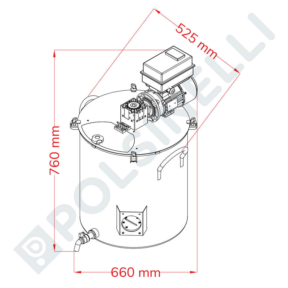 Cuve de brassage motorisée avec variateur - 75 L