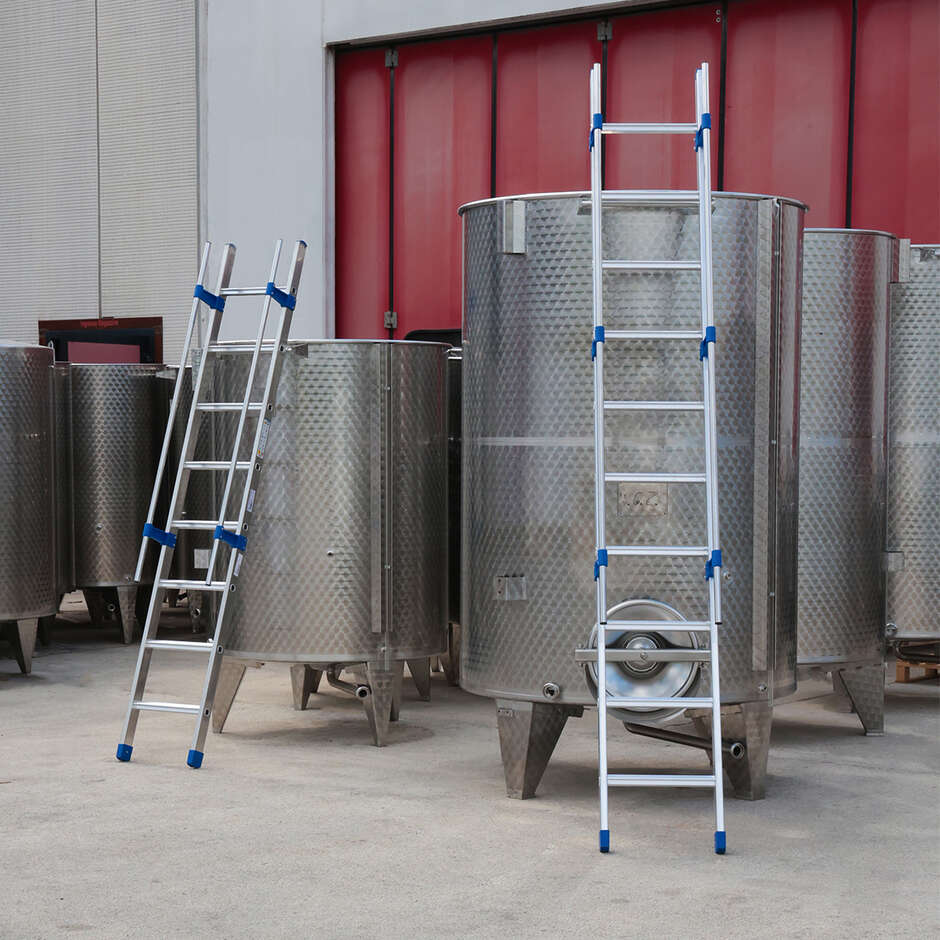 Einholm-Aluminiumleiter mit Handlauf - 10 Sprossen - 3 m