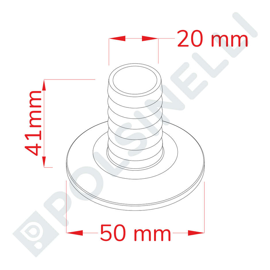 Embout cannelé inox CLAMP 1"1/2 PG20 