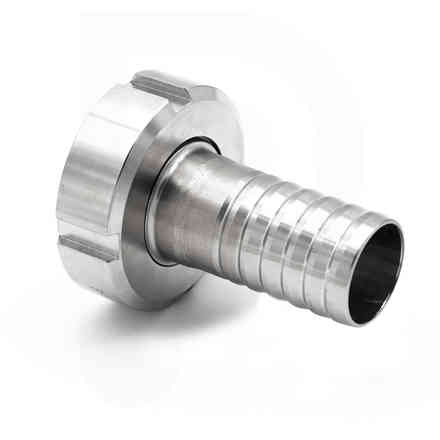 Embout cannelé inox DIN 25 M avec écrou pivotant pour tuyau ⌀30