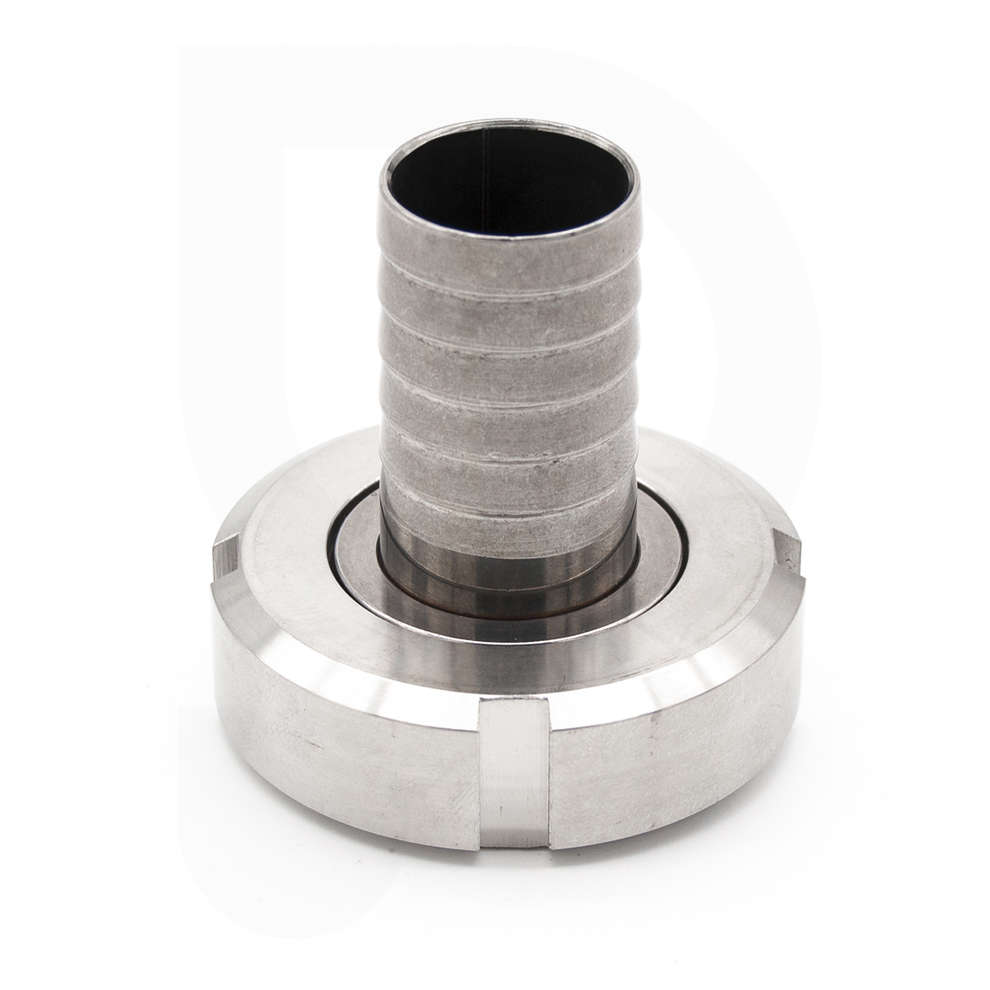 Embout cannelé inox DIN 32 M avec écrou pivotant pour tuyau ⌀30