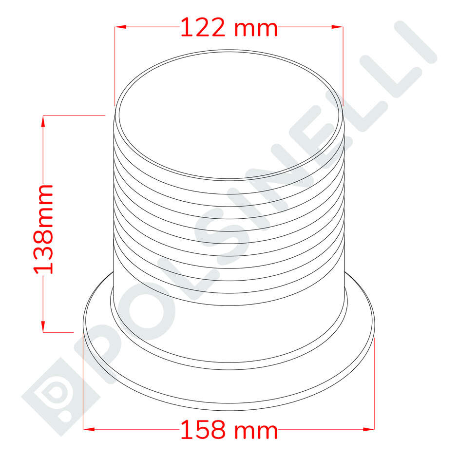 Embout cannelé Inox Garolla 120 PG 120