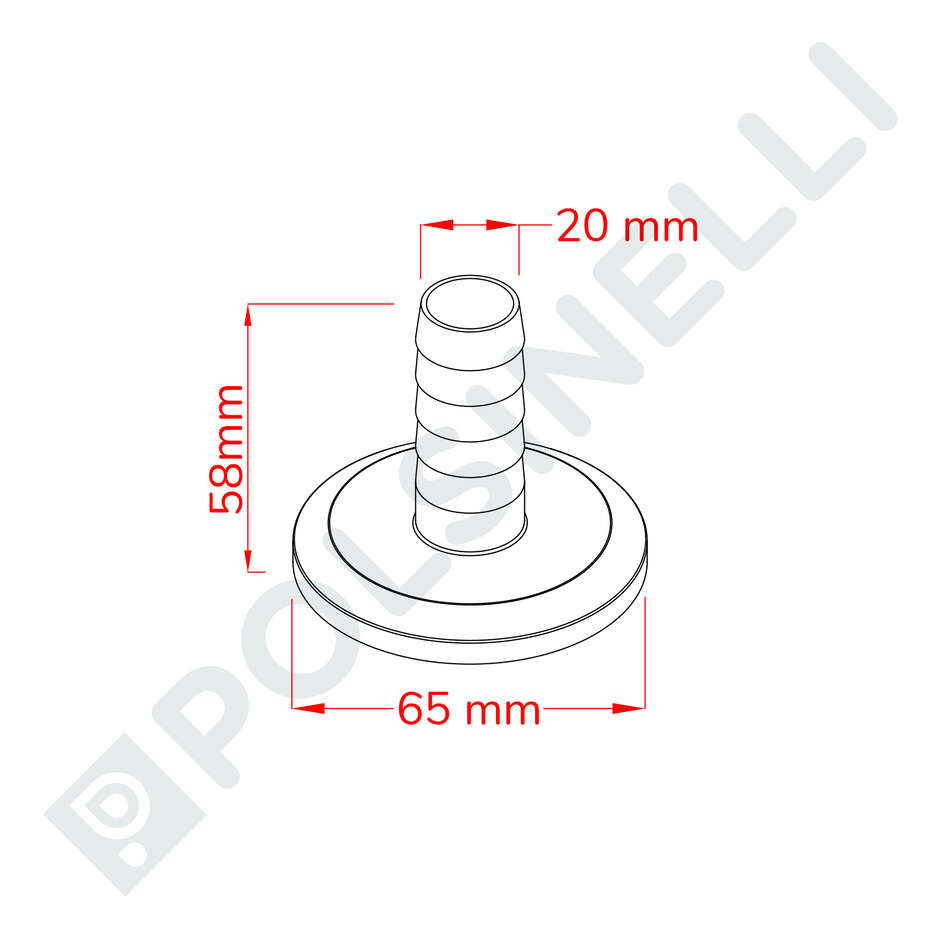 Embout cannelé inox Garolla 40 PG 20