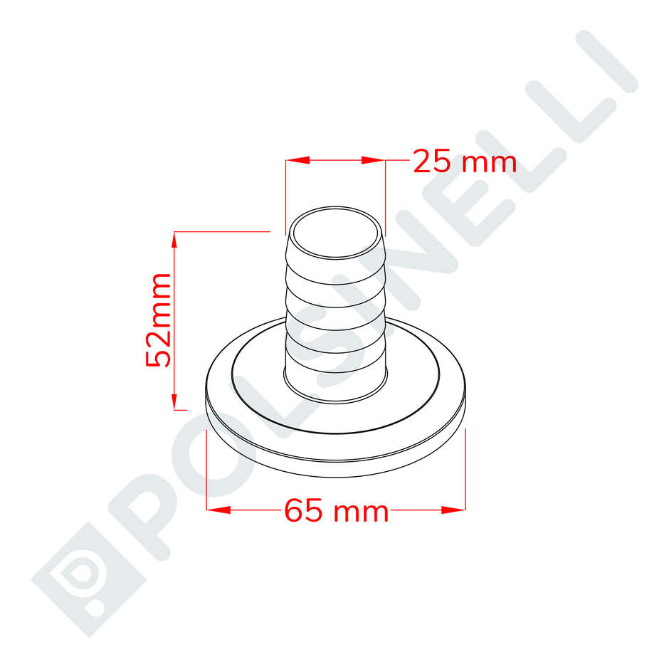 Embout cannelé inox Garolla 40 PG 25