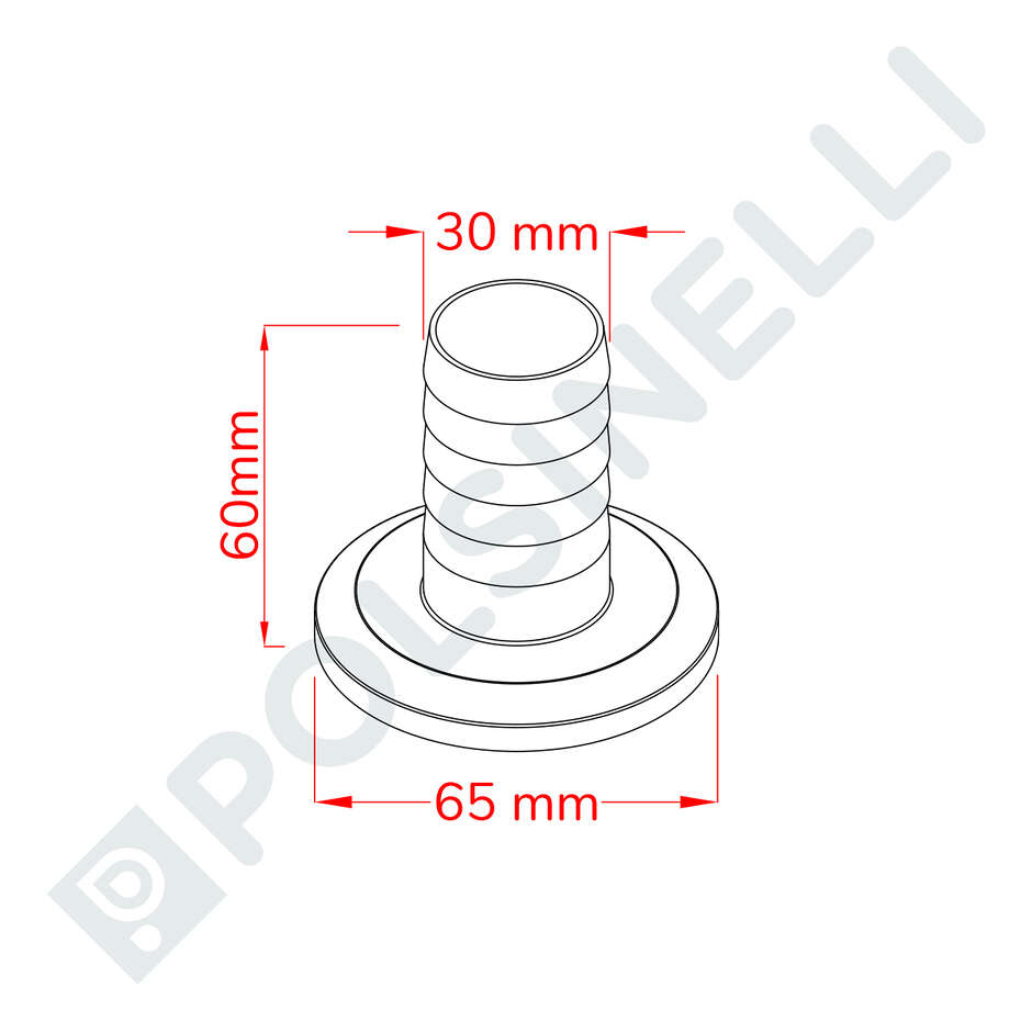 Espiga para manguera inox Garolla 40 PG 30