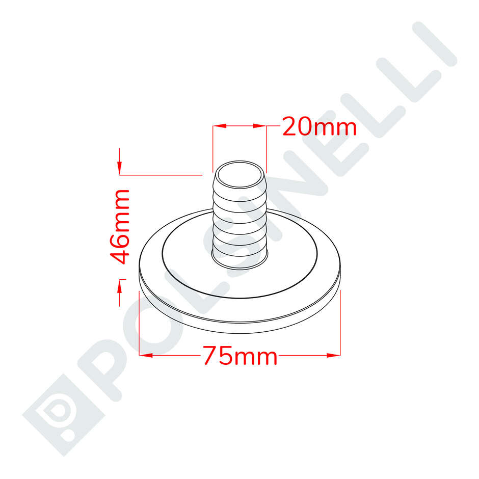 Embout cannelé inox Garolla 50 PG 20