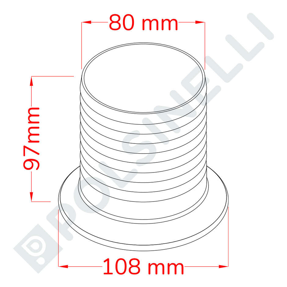 Embout cannelé Inox Garolla 80 PG 80