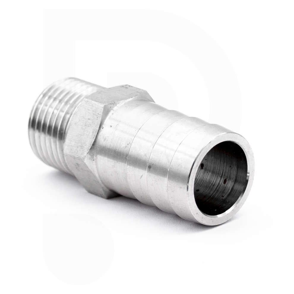 Embout cannelé inoxydable 1/2" x embout cannelé 20