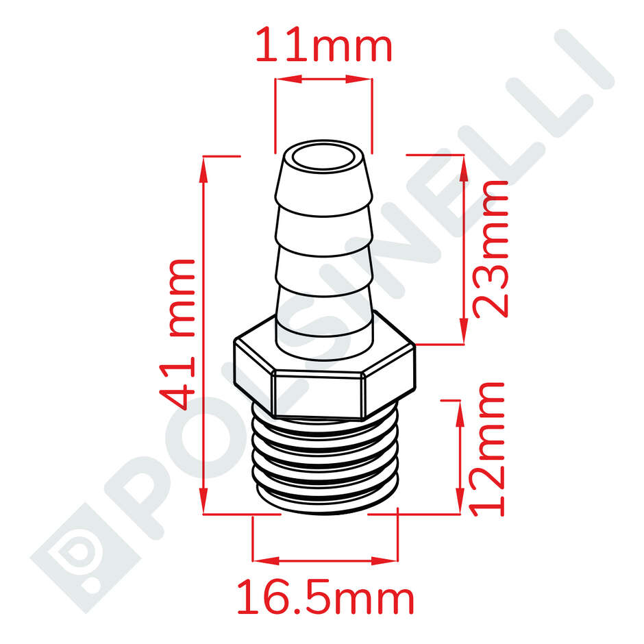 Embout inoxydable 3/8" x 11 embout