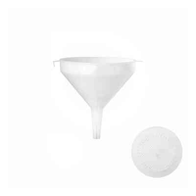 Embudo de plástico blanco Ø 15 con filtro