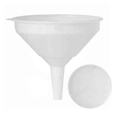 Embudo de plástico blanco Ø 35 con filtro