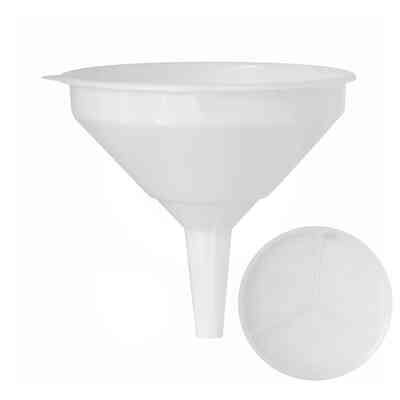 Embudo de plástico blanco Ø 30 con filtro