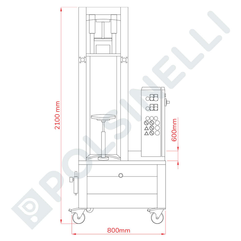 Encorchadora semiautomática P550 con carro para botellas Magnum
