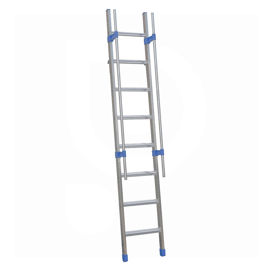 Escada Simples em Alumínio com Corrimão - 8 Degraus - 2,45 m