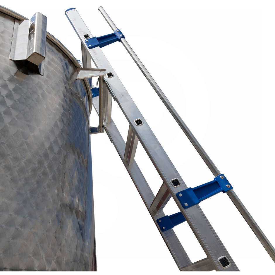 Escalera simple de aluminio con pasamanos - 10 peldaños - 3 m
