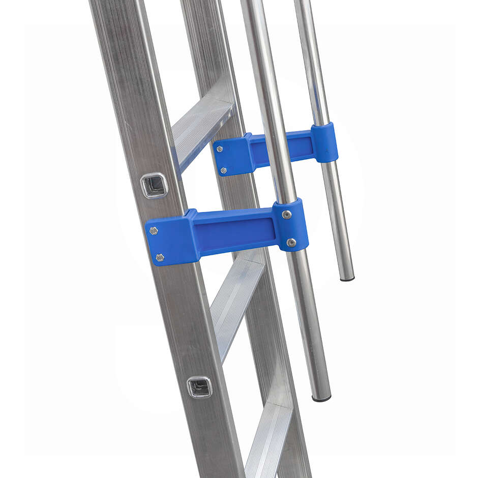 Escalera simple de aluminio con pasamanos - 10 peldaños - 3 m