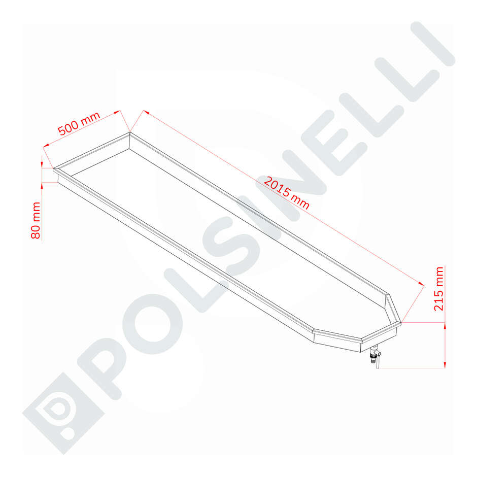 Escurridor de acero inoxidable 2000x500