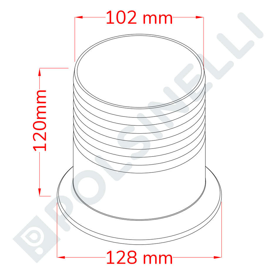 Espiga para manguera Inox Garolla 100 PG 100