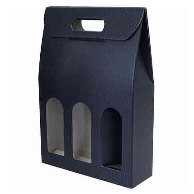 Estuche azul spot para 3 botellas (30 unid.)