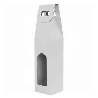 Estuche blanco para 1 botella efecto fibra (50 unid.)