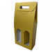 Estuche oro para 2 botellas efecto fibra (10 unid.)