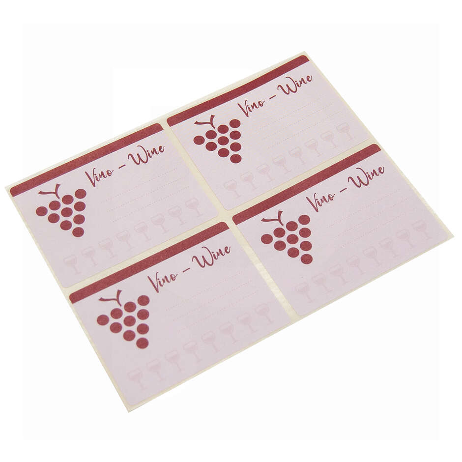 Etiquette adhésive pour bouteilles de vin Grappe de raisin (100 pcs)