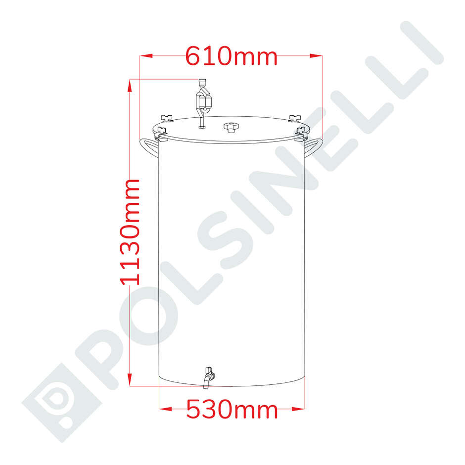 Fermentador Inox para cerveza 200 L con manillas
