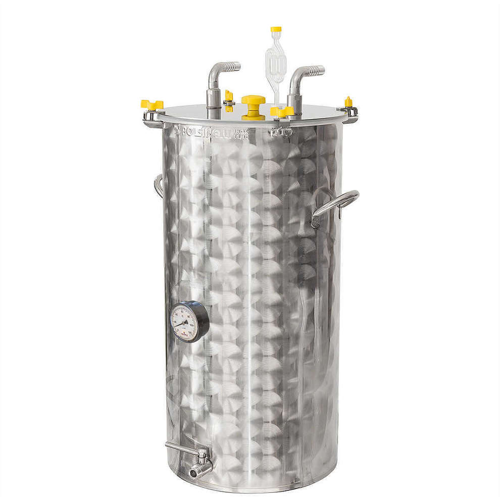 Fermentador inox refrigerado para cerveza 50 L con fundo plano