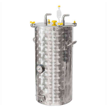 Fermentador inox refrigerado para cerveza 50 L con fundo plano