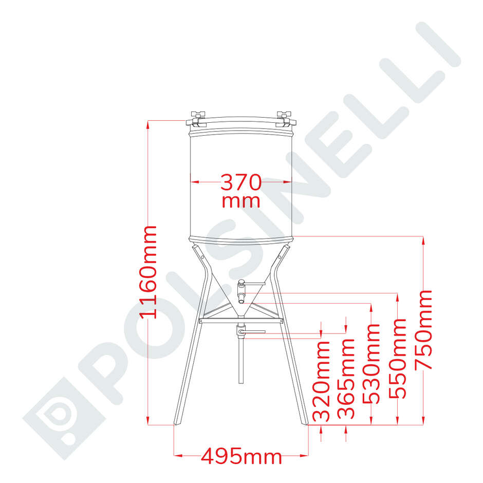 Fermentatore inox Conico 60° per Kombucha 50 L