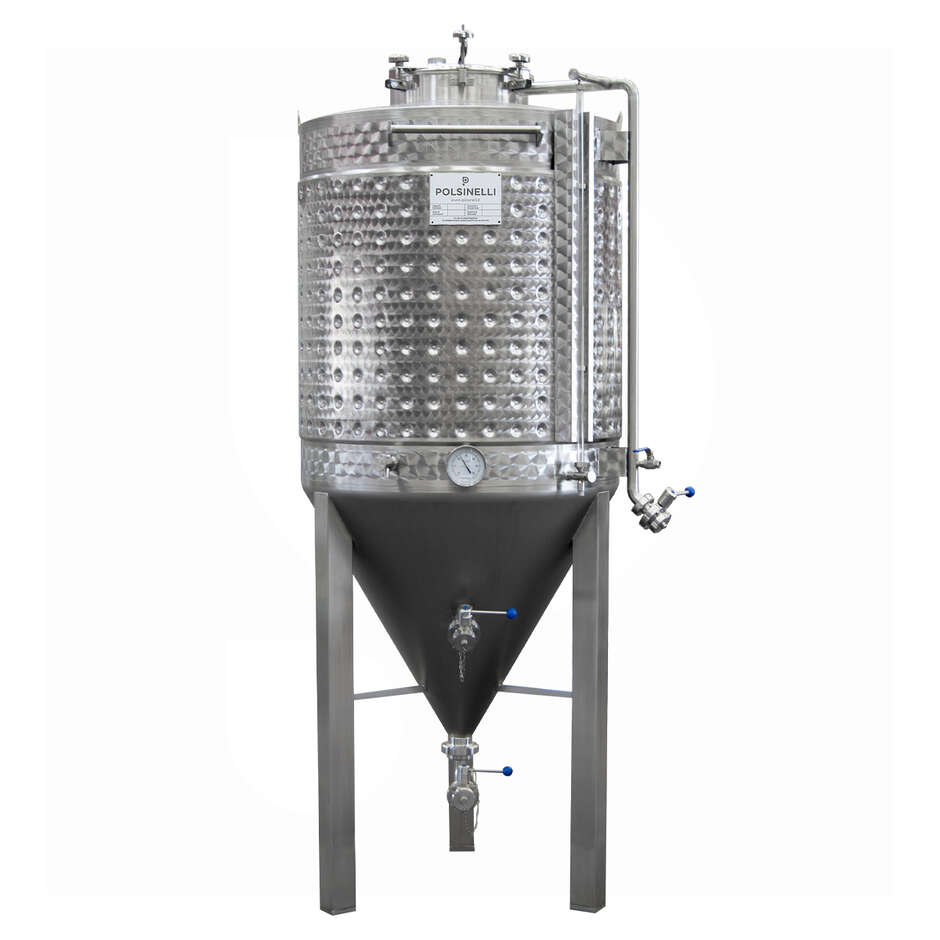 Fermentatore inox conico 60° refrigerato 400 L