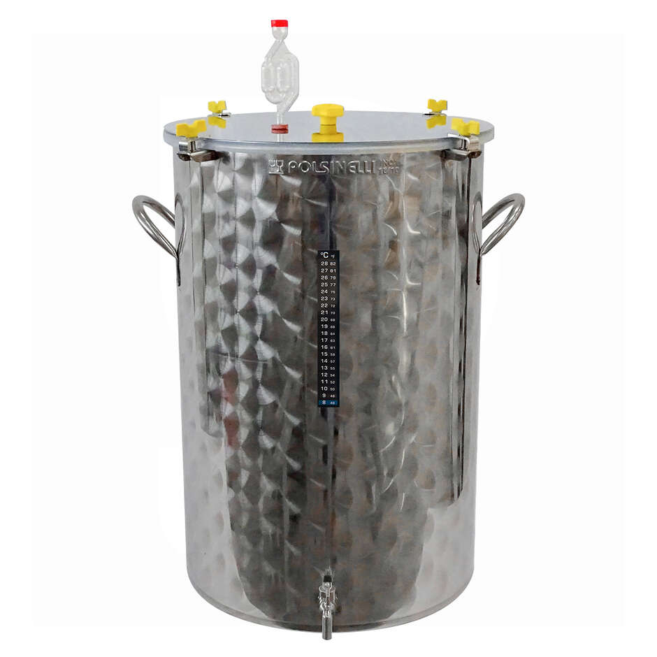 Fermentatore per birra Inox 150 L con maniglie