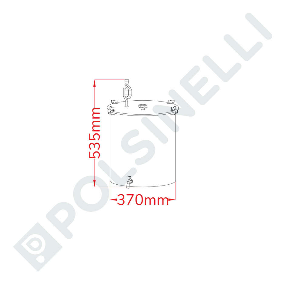Fermentatore per birra inox 35 L