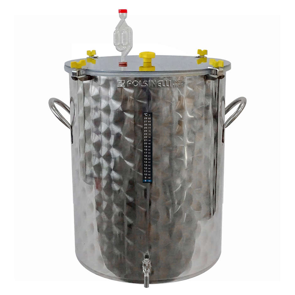 Fermentatore per birra Inox 75 L con maniglie