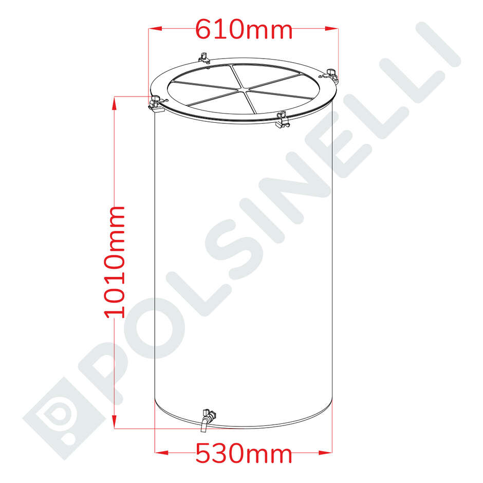 Fermentatore per Kombucha inox 200 L