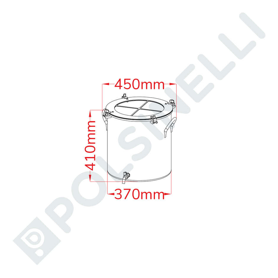 Fermentatore per Kombucha inox 35 L con maniglie