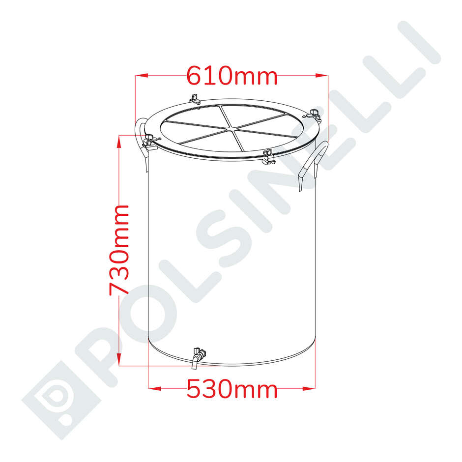 Fermenteur de Kombucha inox 150 L avec poignées