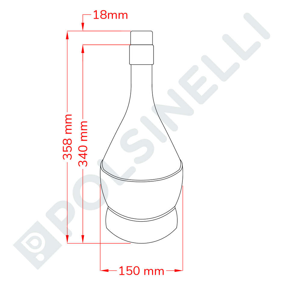 Fiasco con paglia 2 L con tappo (6 pezzi) 