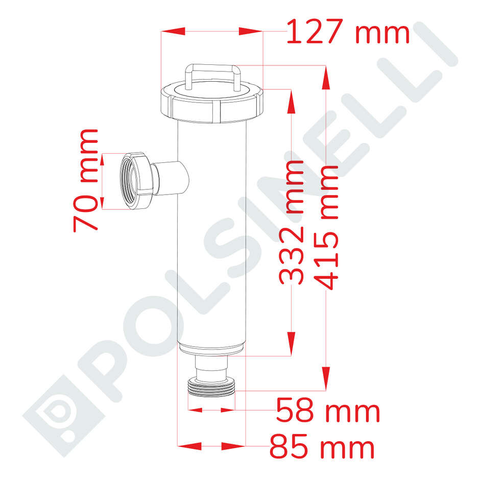 Filtro Inox para lúpolo con conexiones DIN 32 (agujeros de 0,5 mm)