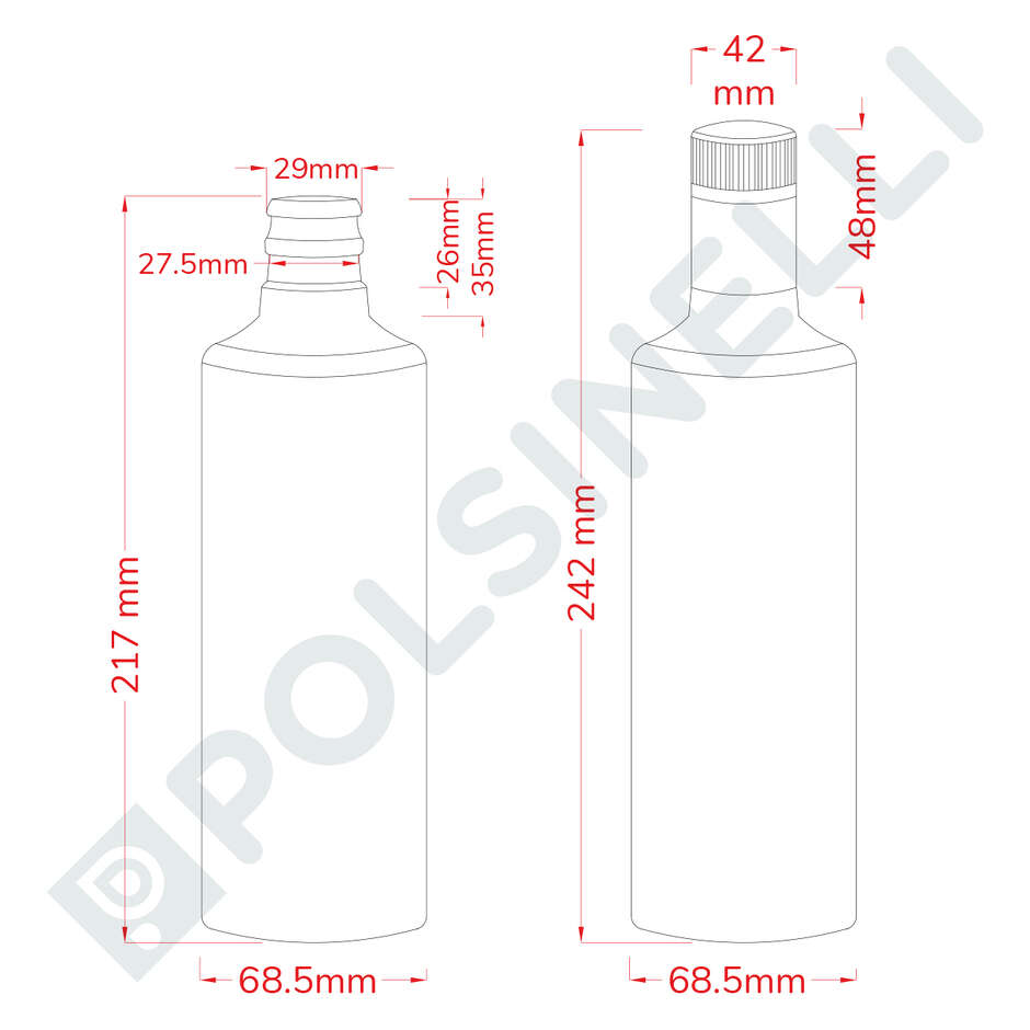 Flasche Demolio 500 ml mit nicht nachfüllbare Verschlüsse Guala (St. 24)