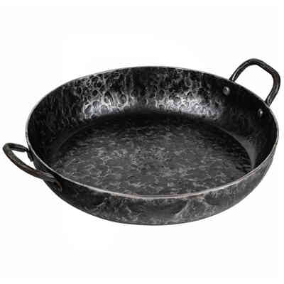 Forged Ø28 Pan with Double Handle – Carbon Steel