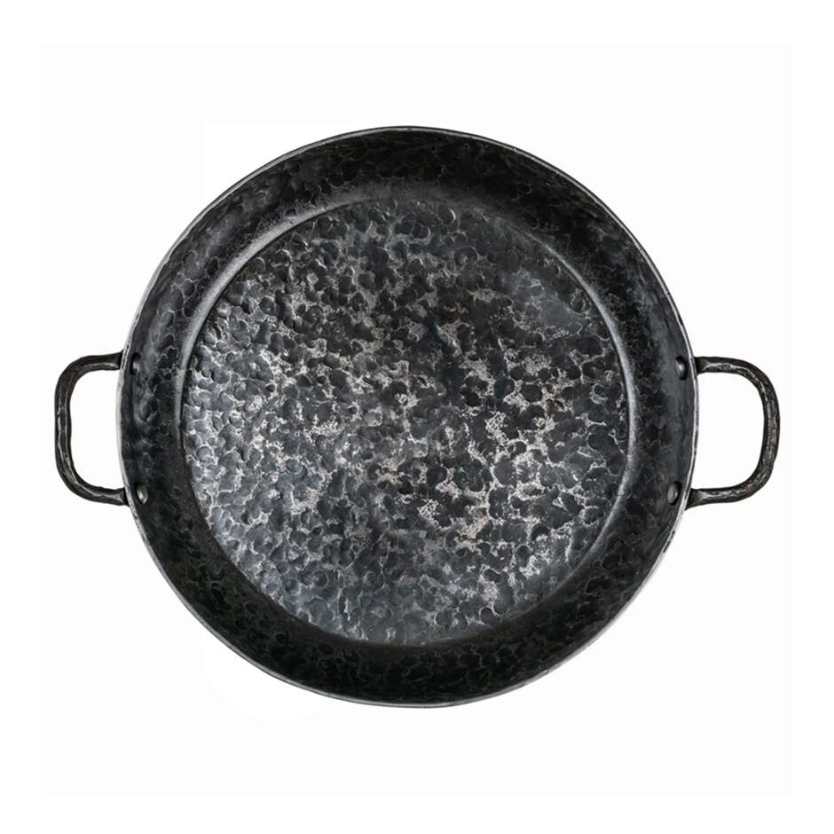 Forged Ø28 Pfanne mit Doppelgriff – Kohlenstoffstahl