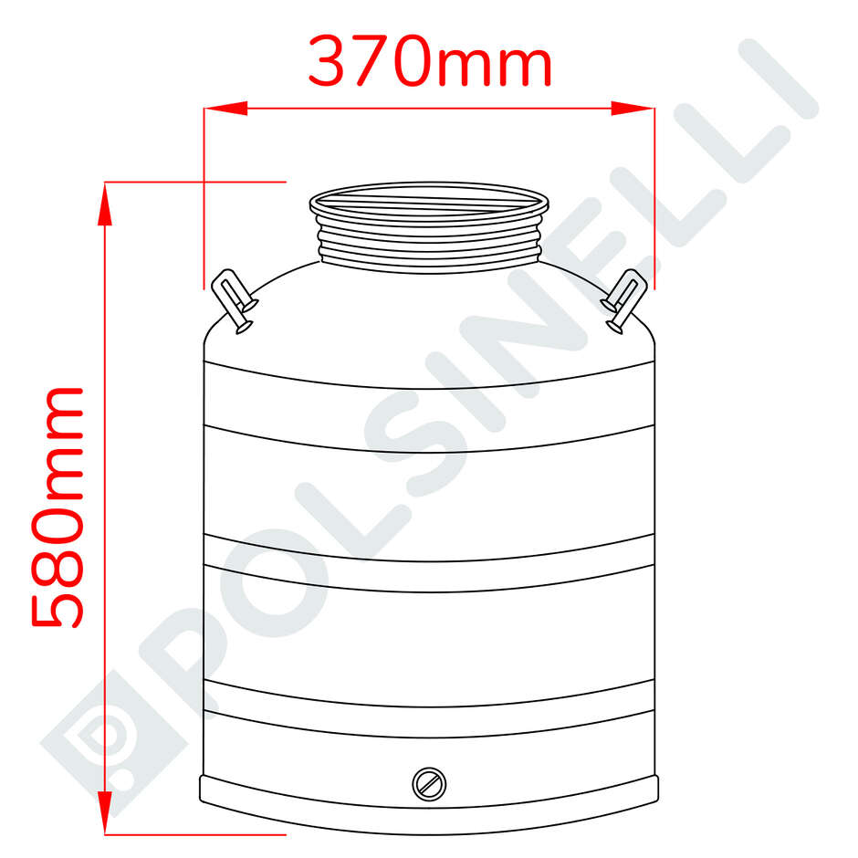 Fusto inox fondo liscio 50 L