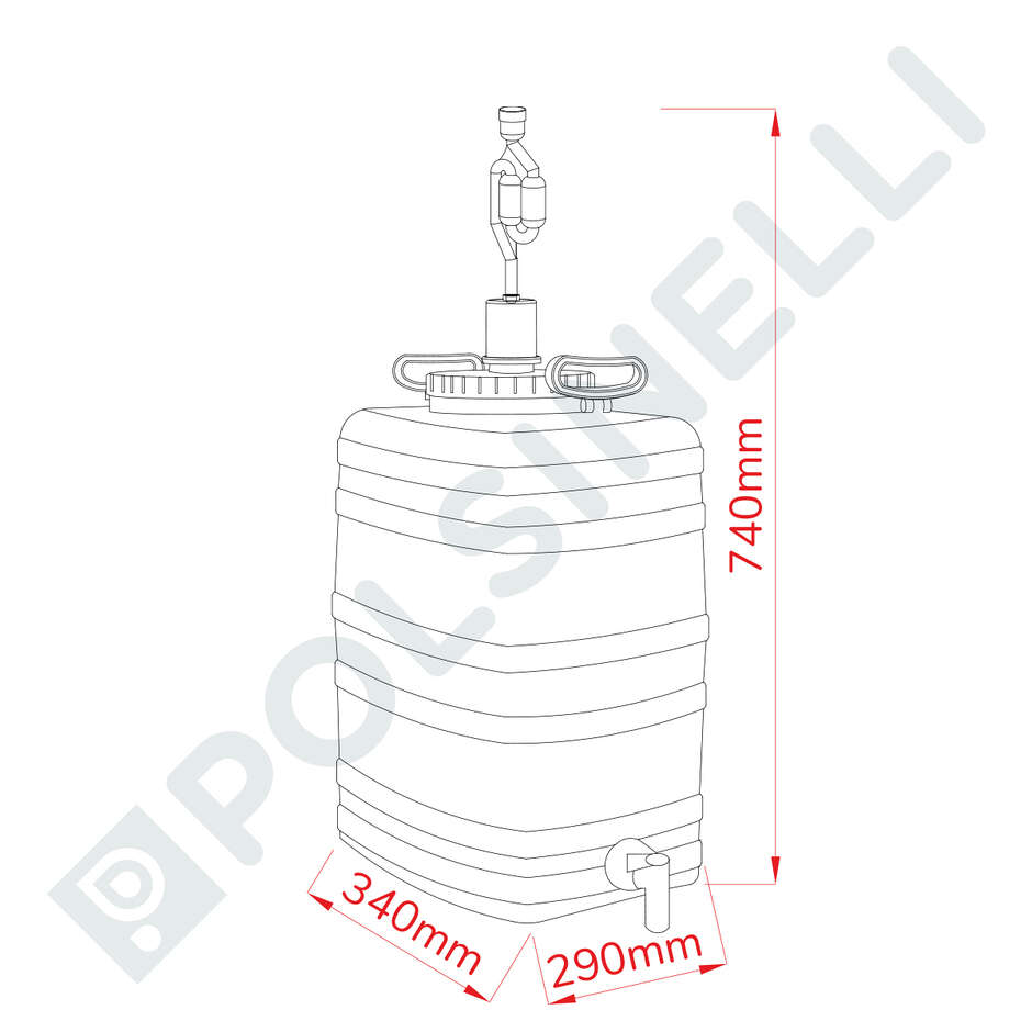 Fût de fermentation en plastique de 50 litres