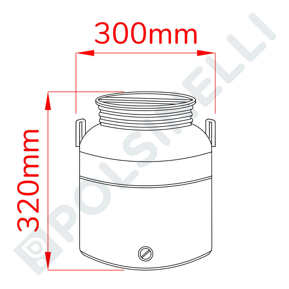 Fût Inox avec Fond Agrafé 15 L