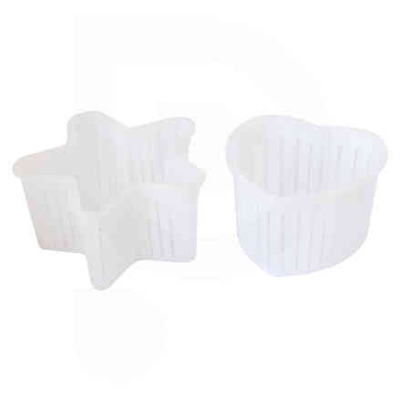 Förmchen Herz und Stern für Käse/Ricotta von 50 gr (10+10 Stück)