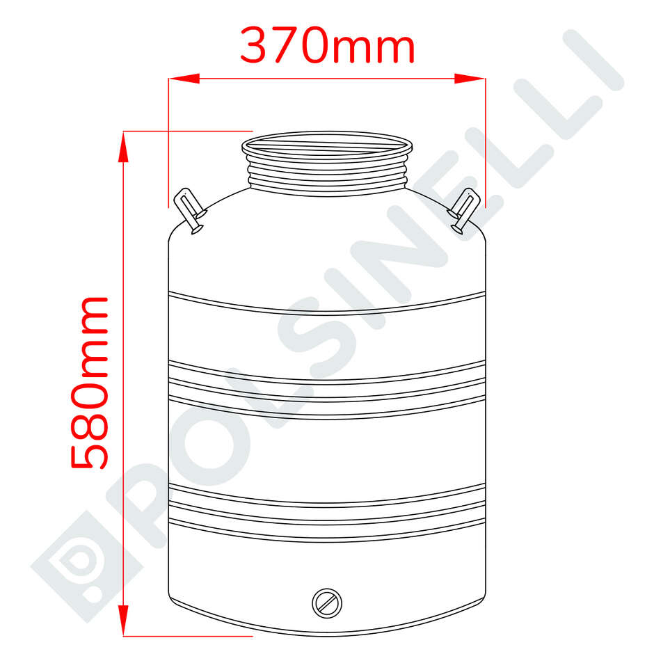 Fût Inox avec Fond Agrafé 50 L